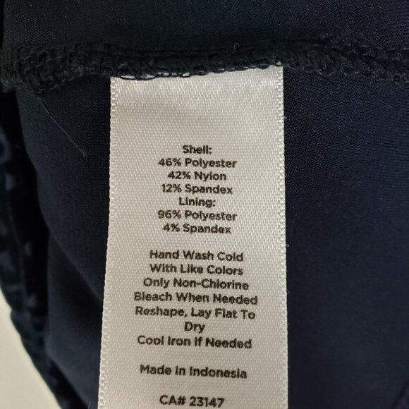 Talbots Navy Blue Velvet Burnout Foulard Top Long Sleeve Tie Wrist Womens Small - Picture 6 of 6